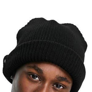 New Look Fisherman Beanie Black Cuffed Brim One Size